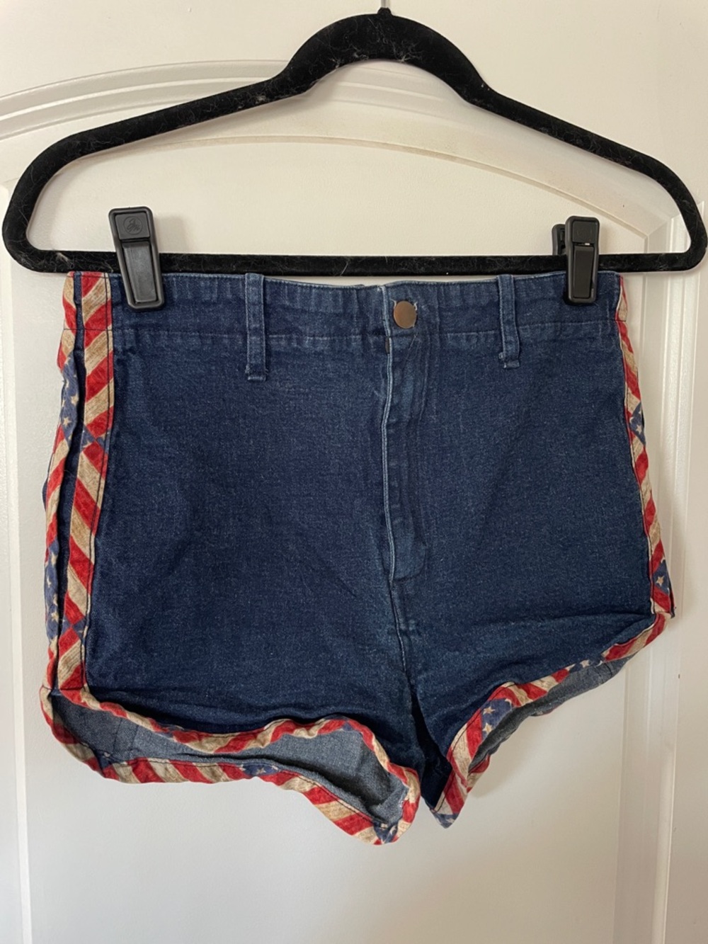 High-Rise Grey Antics American Flag Hot Shorts